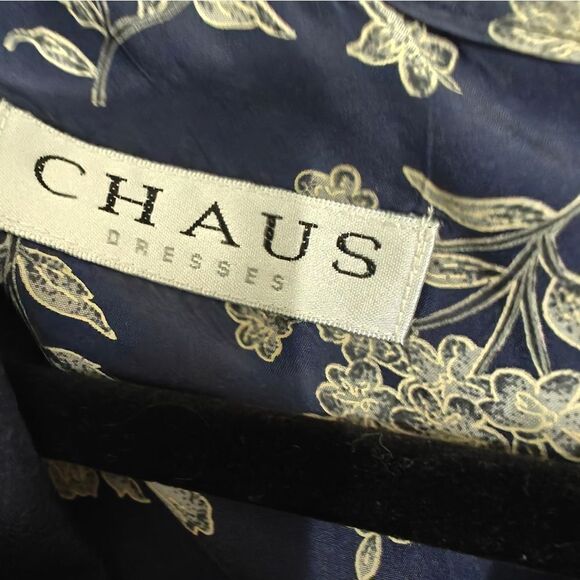 Chaus 100% Silk Blue A-line Midi Dress with Short Sleeves for Casual Wear 12 - Picture 6 of 7